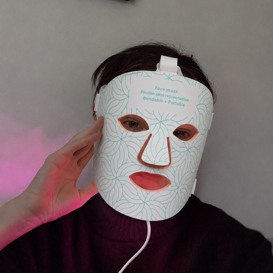 LED face mask beauty routine